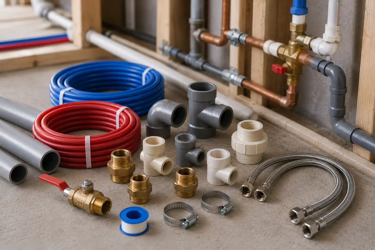 Accessoires de plomberie et électricité pour installation