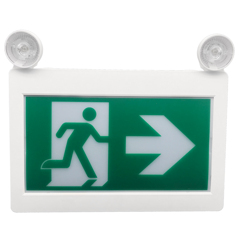 ENSEIGNE D'URGENCE COMBO RUNNING MAN/2 TÊTES DEL 120-347V AUTONOMIE120MINS