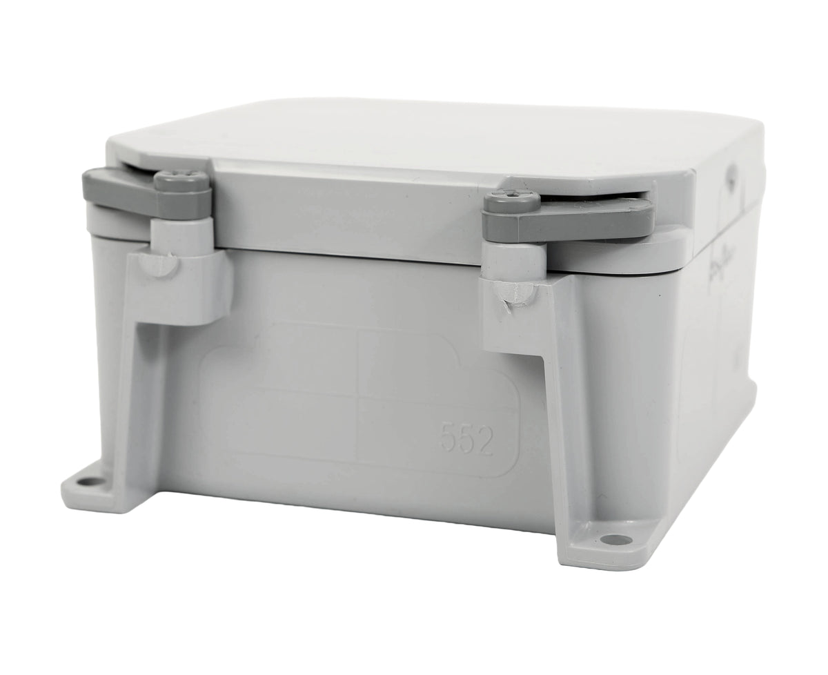 5x5x2 boite de jonction pvc gris ouverture rapide (bte10)