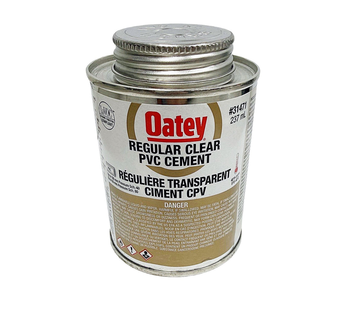 Contenant 1/4 l ( 237 ml ) colle pvc régulière transparent (bte24)