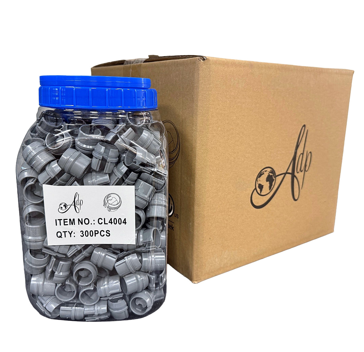 Pot de 300 connecteurs adp gris pvc avec retenue pour fils